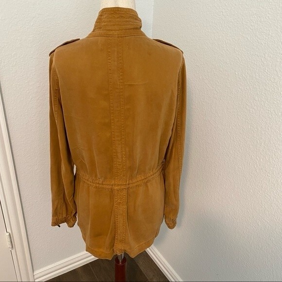 Max Jeans Suede Like Jacket Bomber Moto Safari Rust Multi Zip Pockets SZ S - Picture 5 of 16